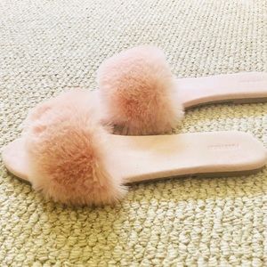 Pink Fuzzy sandles